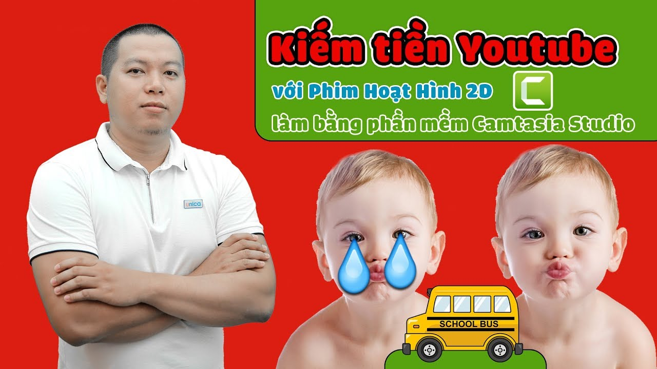 Kiếm tiền Youtube với Phim Hoạt Hình 2D bằng phần mềm Camtasia